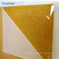 Decoração de tamanho personalizado de 3 mm de plexiglass glitter dourado folha de brilho